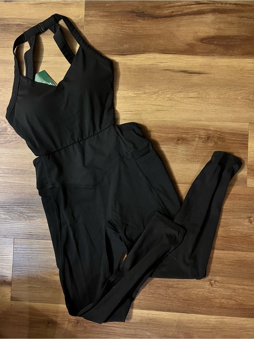 HALARA Black Strappy Jumpsuit with Side Pockets